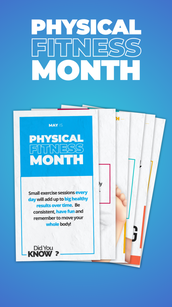 Download Free National Physical Fitness & Sports Month Posters Rise